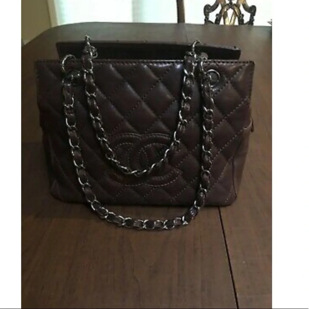 AUTHENTIC  CHANEL BROWN  SOFT LEATHER
